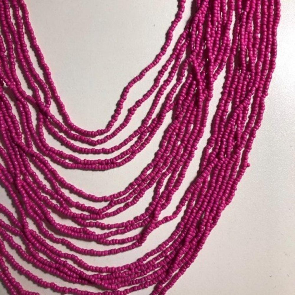 BaubleBar Long Tier Hot Pink Beaded Necklace - Picture 5 of 5